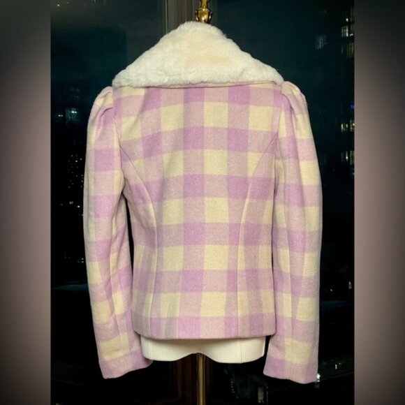 🆕 LOVESHACKFANCY 🧿 NWOT Dumont Faux Fur Collared Jacket, Lavender - Sz XS - Picture 7 of 16